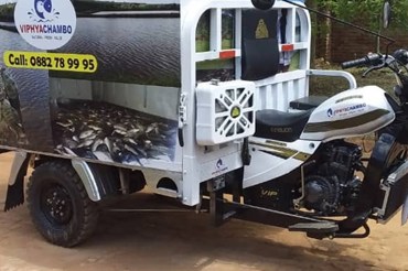 The three-wheeled vehicle was repurposed to enable deliveries of fish to areas outside the central market.