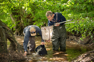 Employee Working In A Creek. Low Res. Carsten Bjorn CAB Mads Lottrup Jyde MLJ NS 08381 Foto Thomas Sjørup